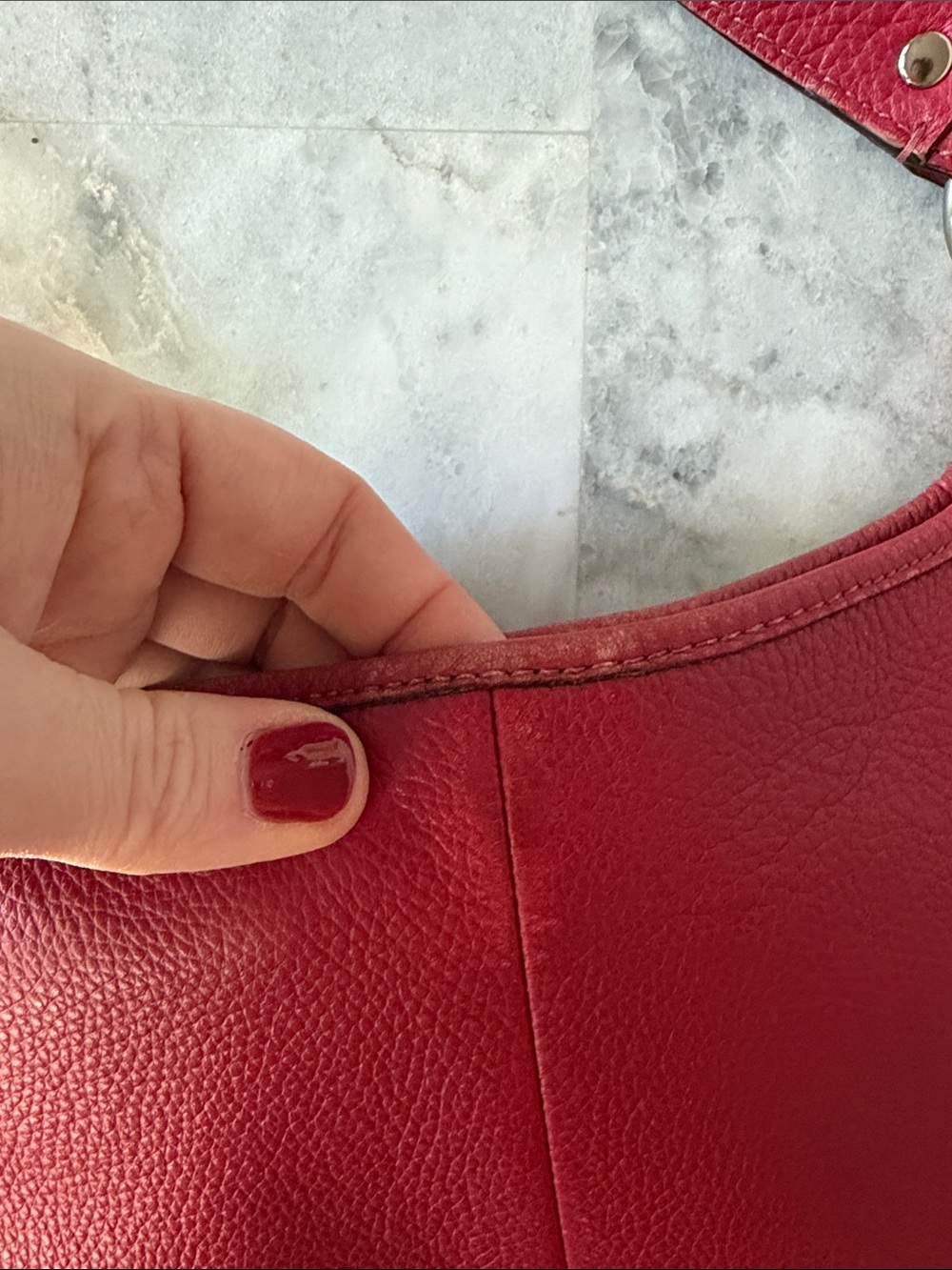 Coach Red Burgundy Leather Crossbody Bag - Picture 5 of 16
